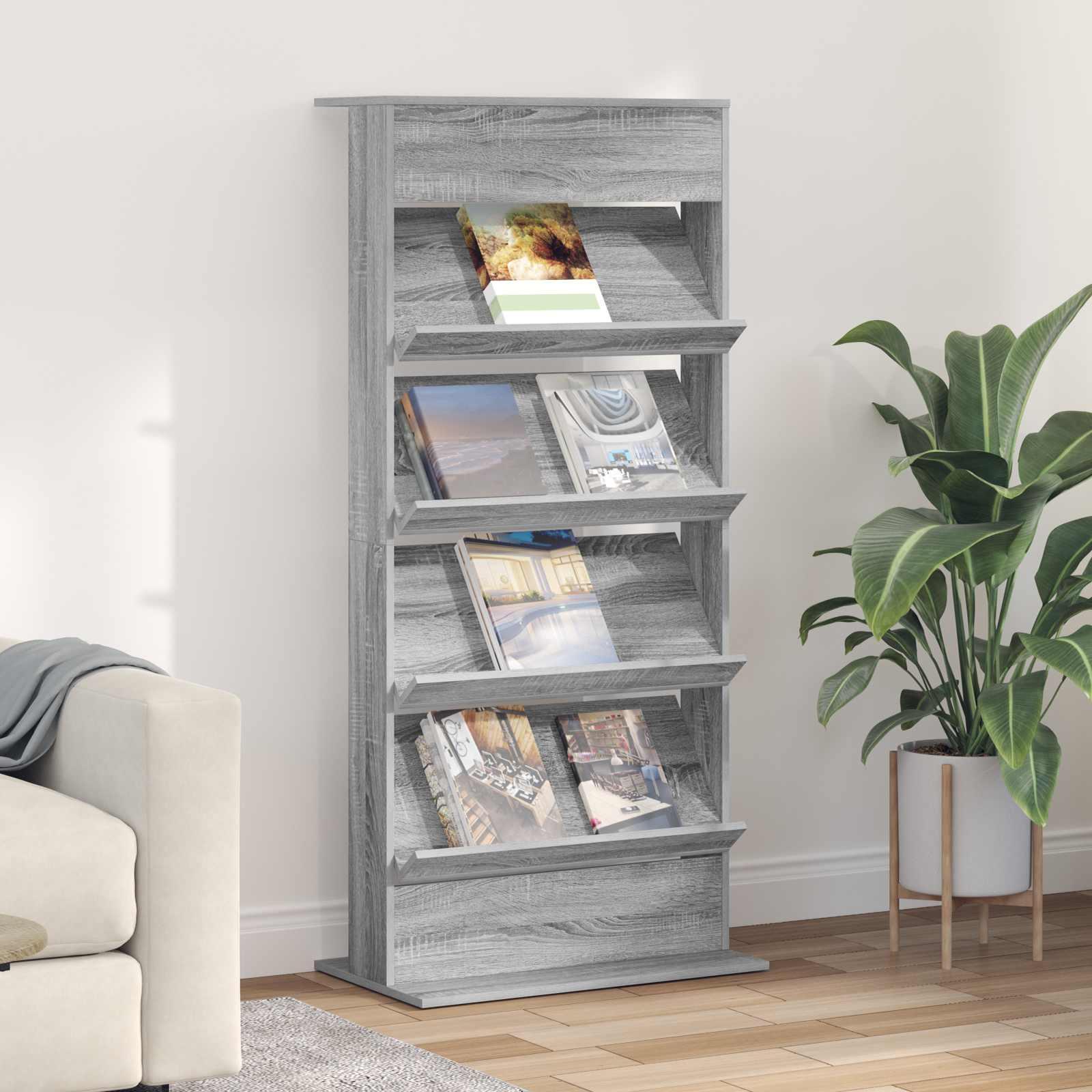 Magasin Rack Grå Sonoma 70 x 41 x 156 cm Konstrueret træ billede