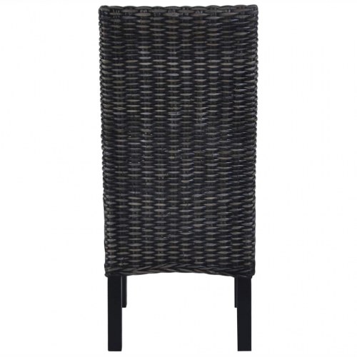 Spisebordsstole 6 stk. kubu-rattan og mangotræ sort