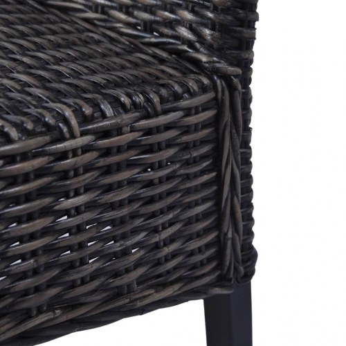 Spisebordsstole 6 stk. kubu-rattan og mangotræ sort