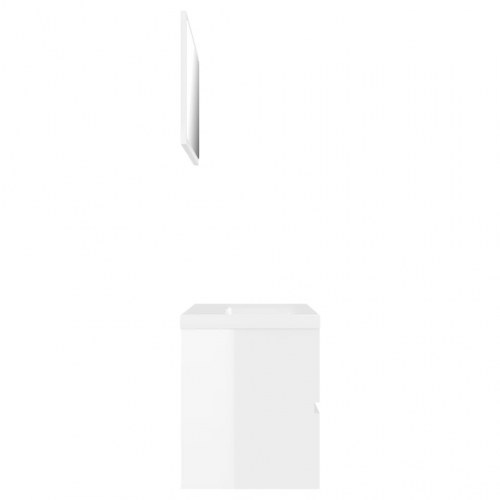 Badeværelsesmøbelsæt spånplade hvid højglans