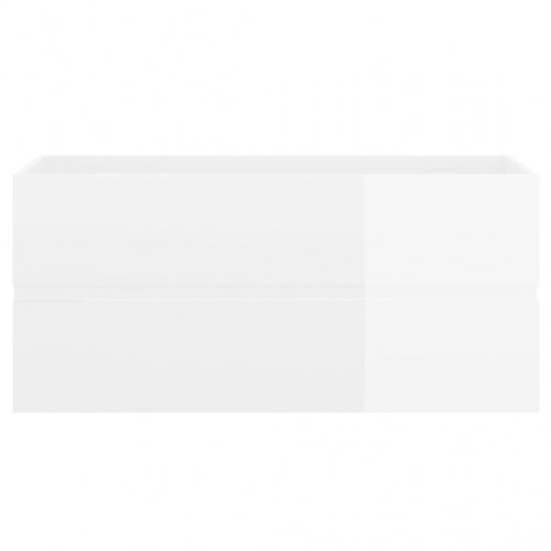 Badeværelsesmøbelsæt spånplade hvid højglans