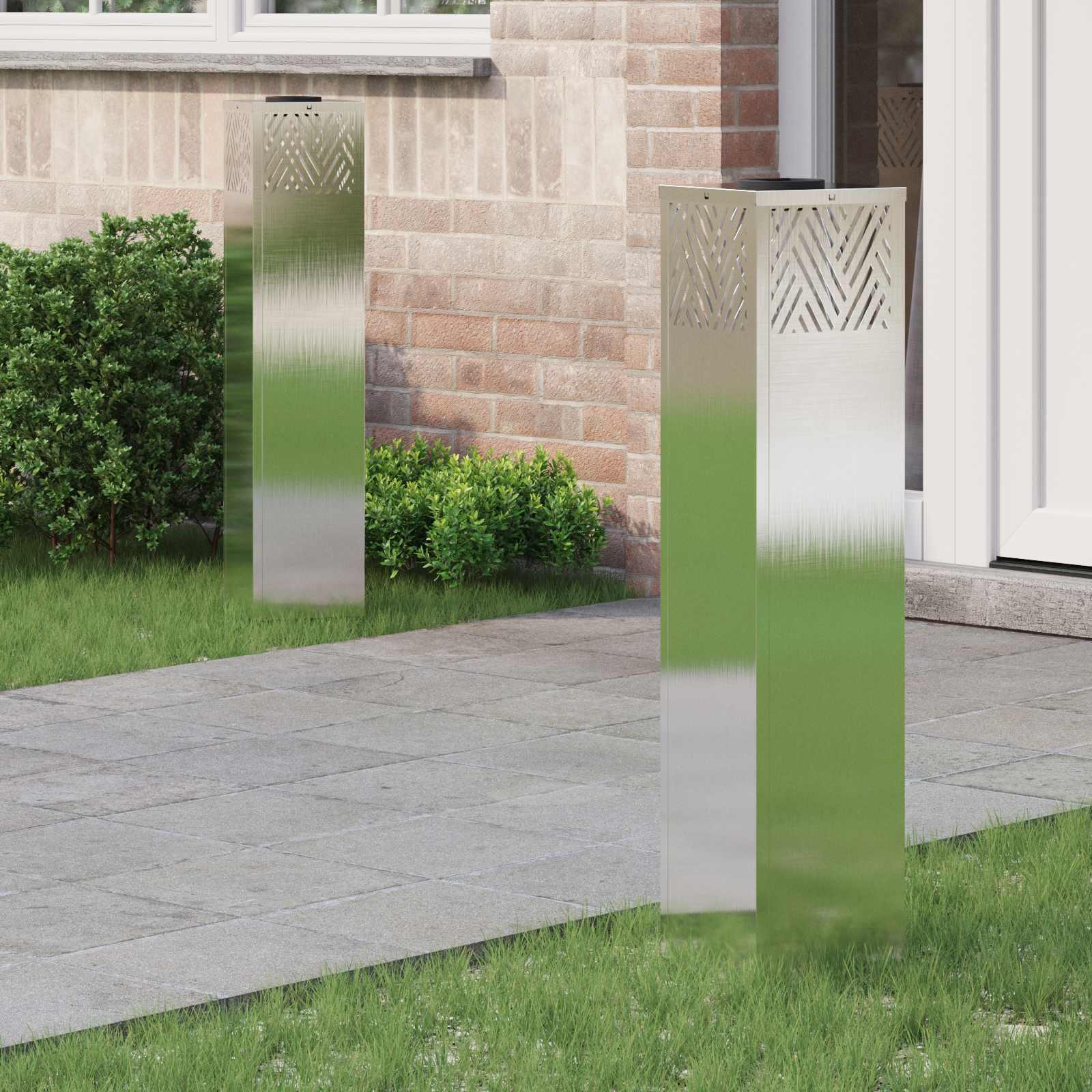 Solar LED sti lys Sildeben 2 stk Rustfrit stål Rustfrit stål billede