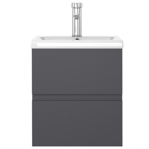 Vaskeskab med indbygget håndvask spånplade grå