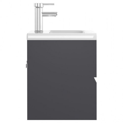 Vaskeskab med indbygget håndvask spånplade grå