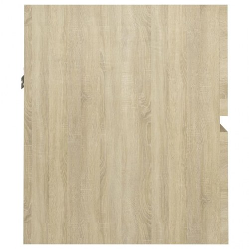 Vaskeskab med indbygget håndvask spånplade sonoma-eg