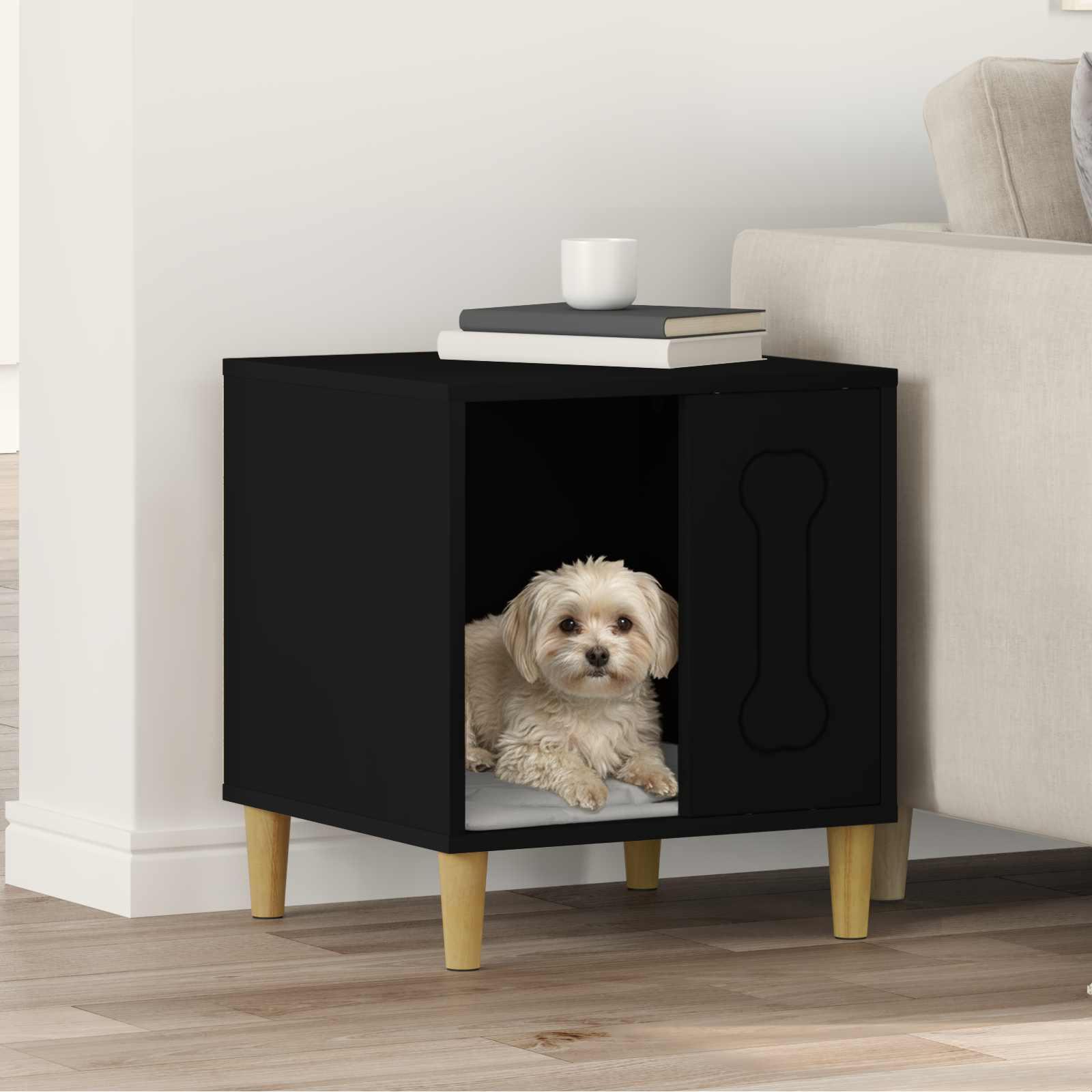 Hundehus Sort 44 x 42 x 49 cm Konstrueret træ billede