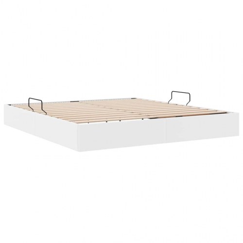 Opbevaringsseng med madras Ren Hvid 180 x 200 cm Kunstlæder