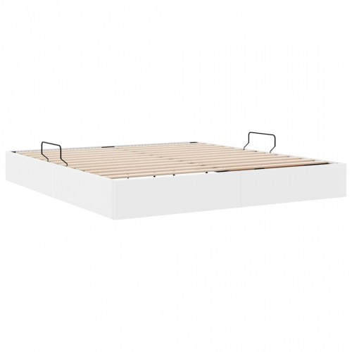 Opbevaringsseng med madras Ren Hvid 180 x 200 cm Kunstlæder
