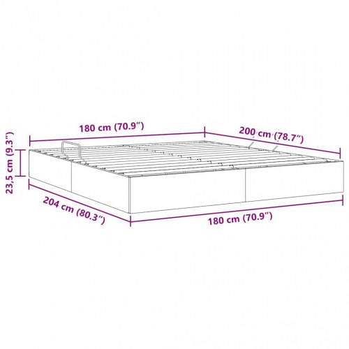 Opbevaringsseng med madras Ren Hvid 180 x 200 cm Kunstlæder