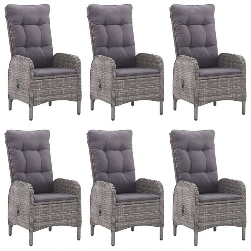 Spisebordssæt til haven 7 dele grå