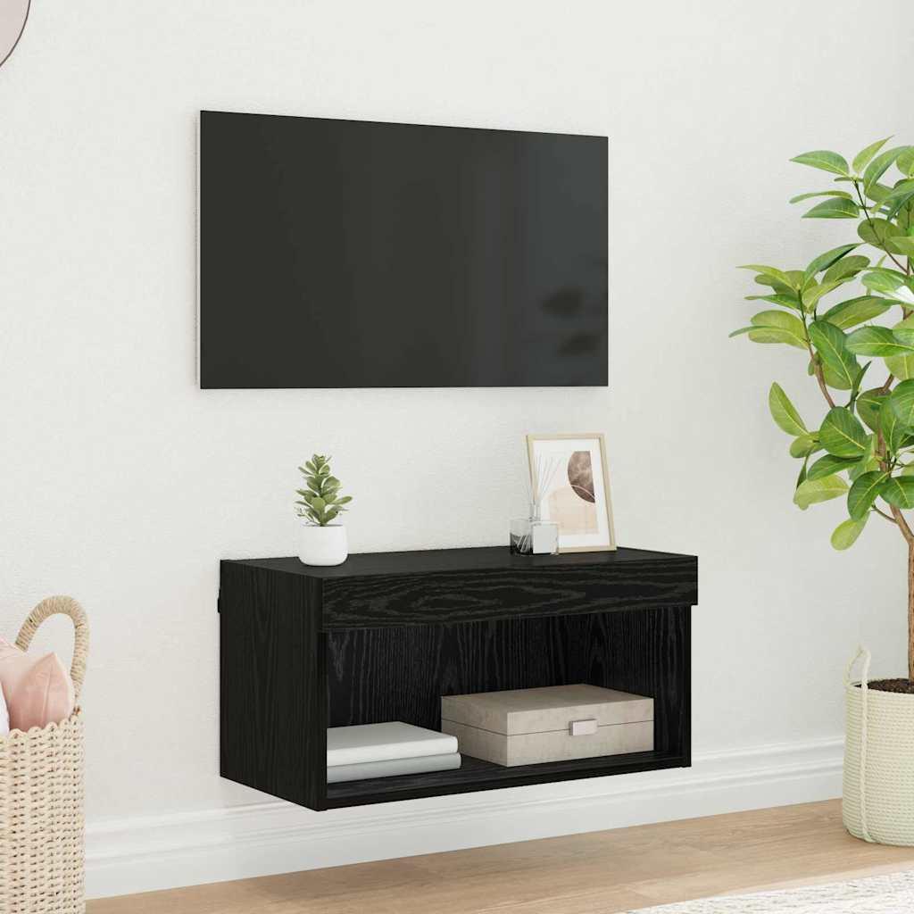 TV-skab Vægmonteret Sort eg 60 x 30 x 30 cm Konstrueret træ billede