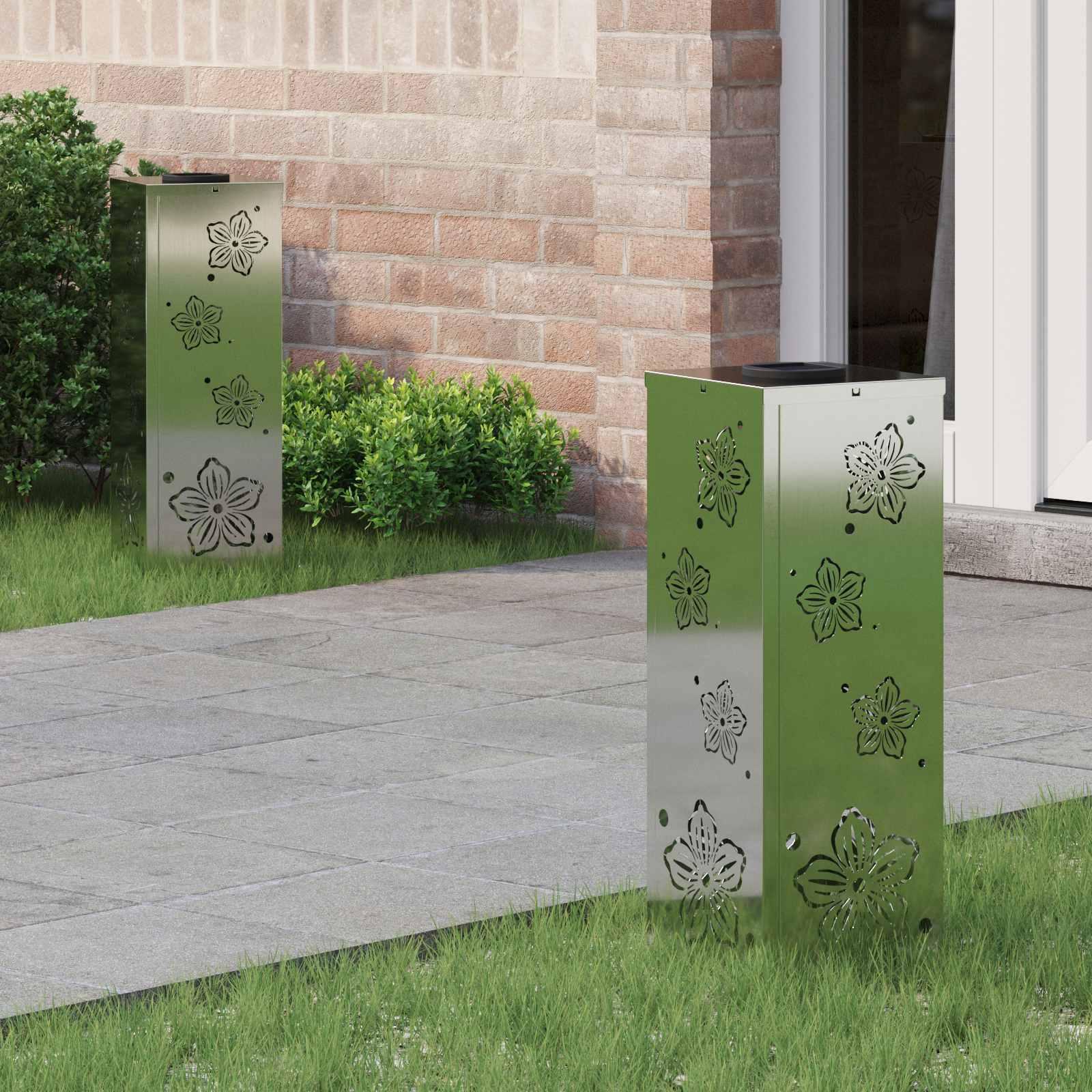 Solar LED sti lys 2 stk Galvaniseret Galvaniseret billede