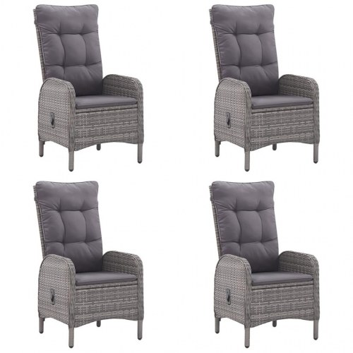 Spisebordssæt til haven 5 dele grå