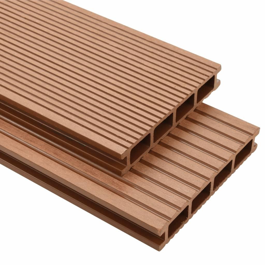 WPC terrassebrædder med tilbehør 26 m² 2,2 m brun