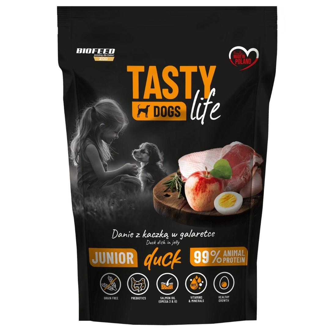 BIOFEED Tasty Dogs Life Junior And – vådfoder til hund – 150 g billede