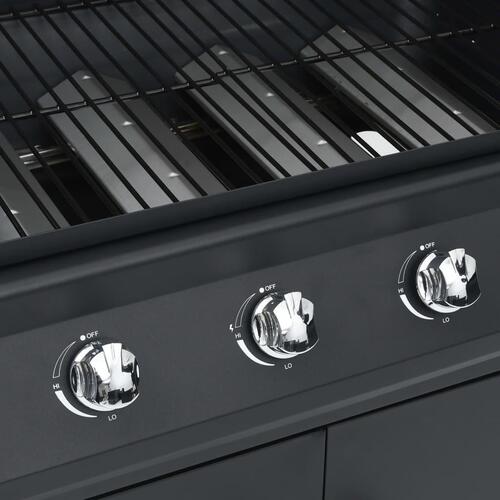Gasgrill 4+1 grillzoner stål sort