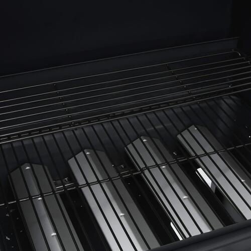 Gasgrill 4+1 grillzoner stål sort