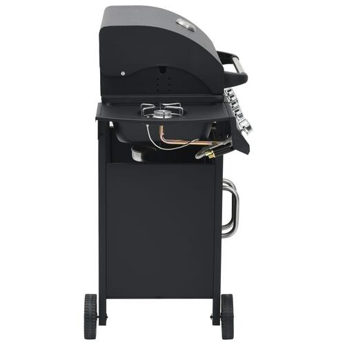 Gasgrill 4+1 grillzoner stål sort