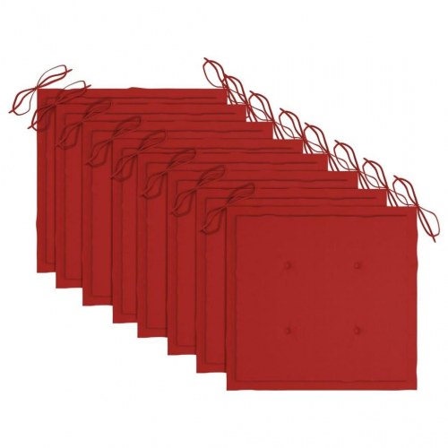 Havestole 8 stk. med hynder stabelbare massivt teaktræ