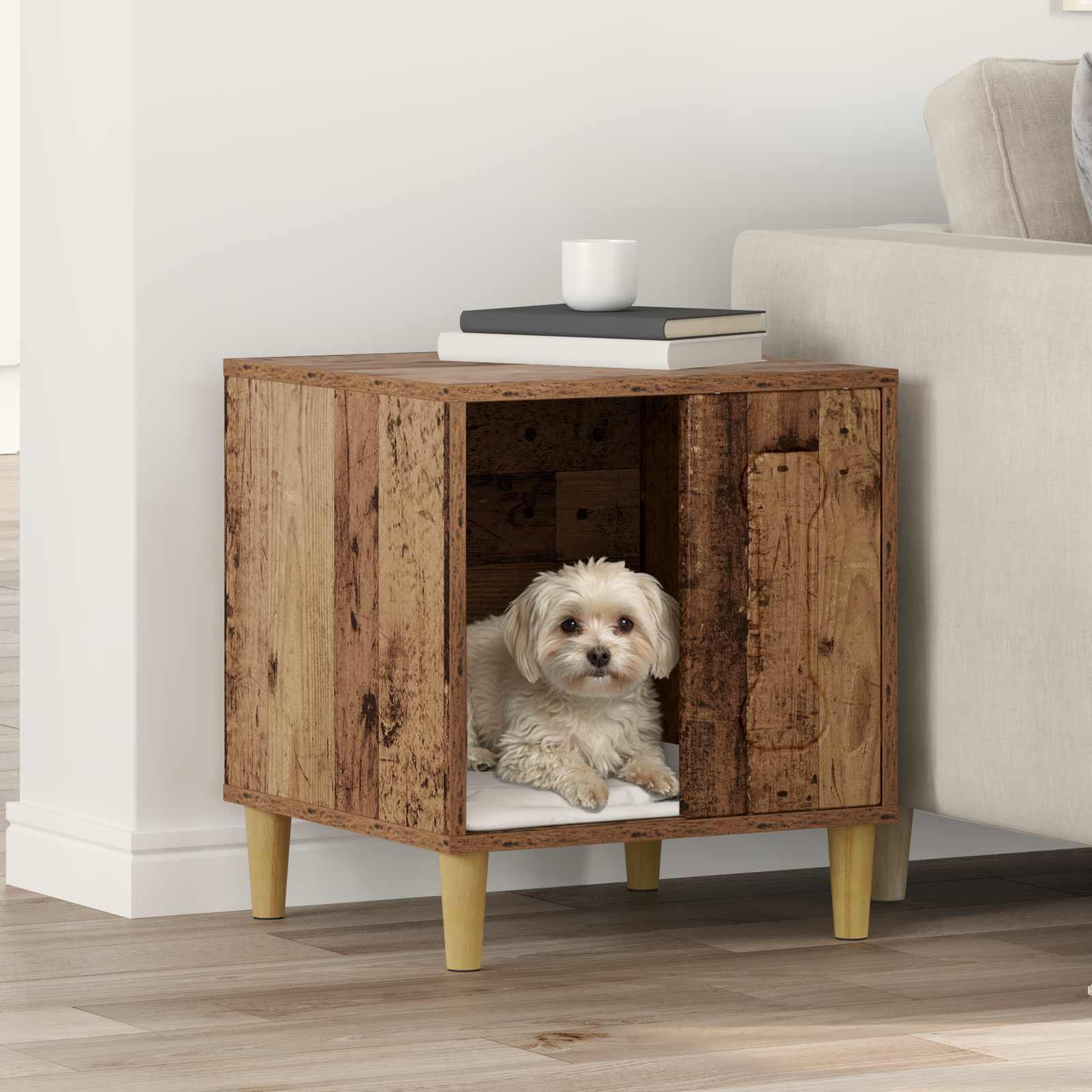 Hundehus Gammelt træ 44 x 42 x 49 cm Konstrueret træ billede