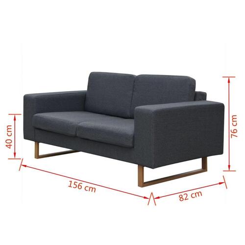 2-sæders og 3-sæders sofasæt mørkegrå