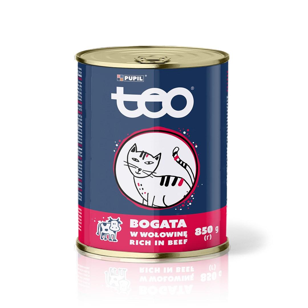 Teo vÃ¥dfoder til kat â rig pÃ¥ oksekÃ¸d, 850 g billede
