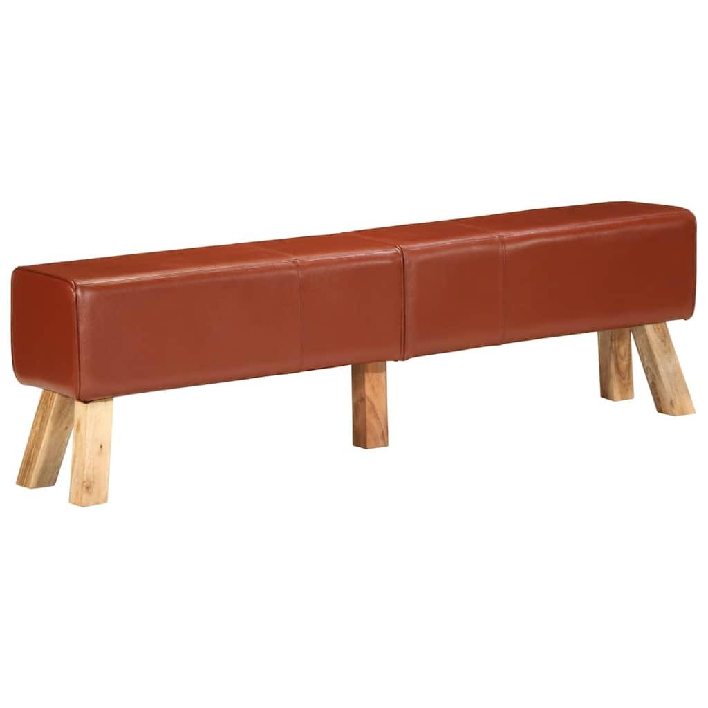 Gymnastikbuk 160 cm ægte skind brun billede