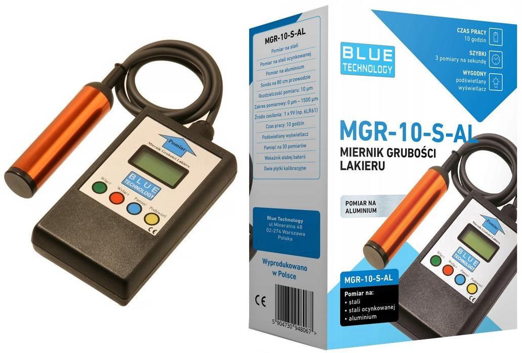 BLUE TECHNOLOGY MGR-10-S-AL - laktykkelsesmåler til stål, galvaniseret stål og aluminium billede