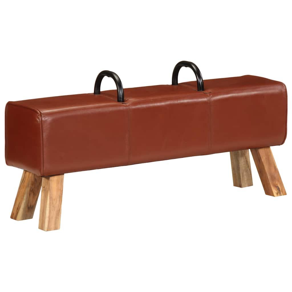 Gymnastikbuk 110 cm ægte skind brun billede