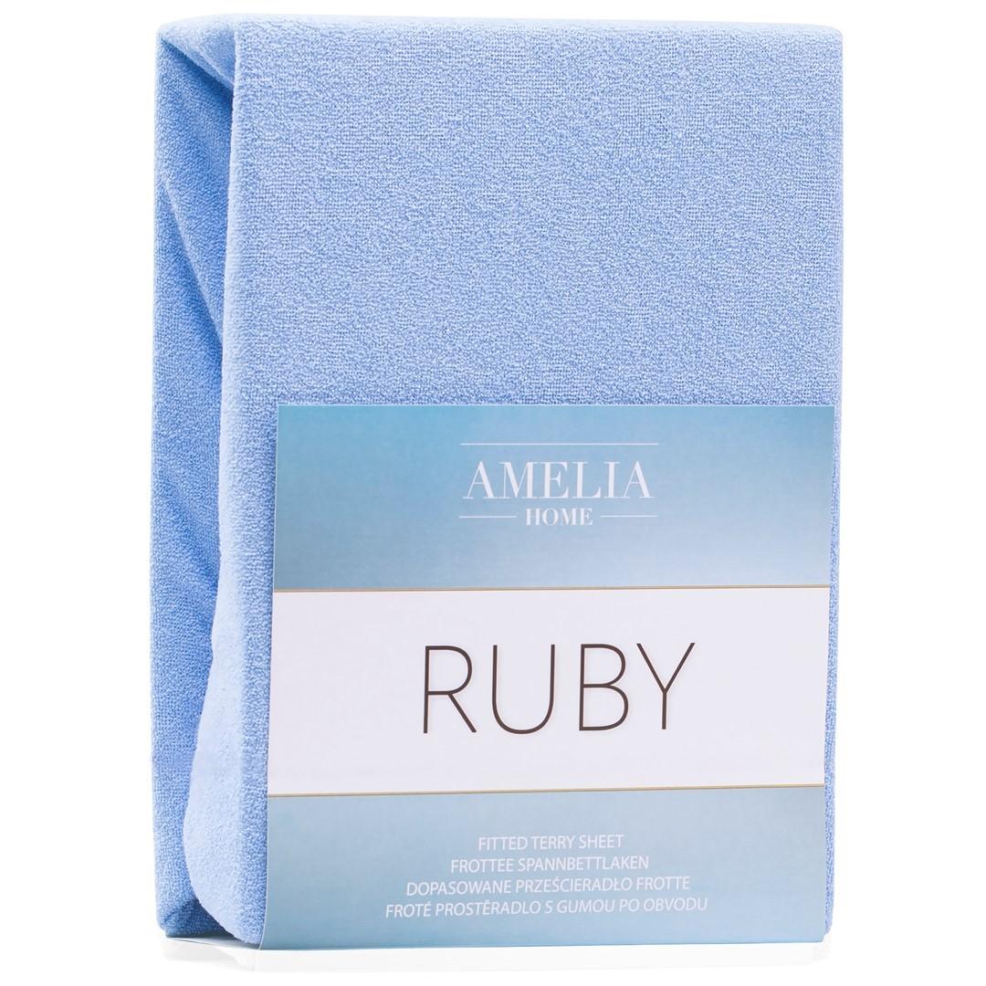 AmeliaHome RUBY faconlagen i frotté - himmelblå, 220-240 × 220 cm billede