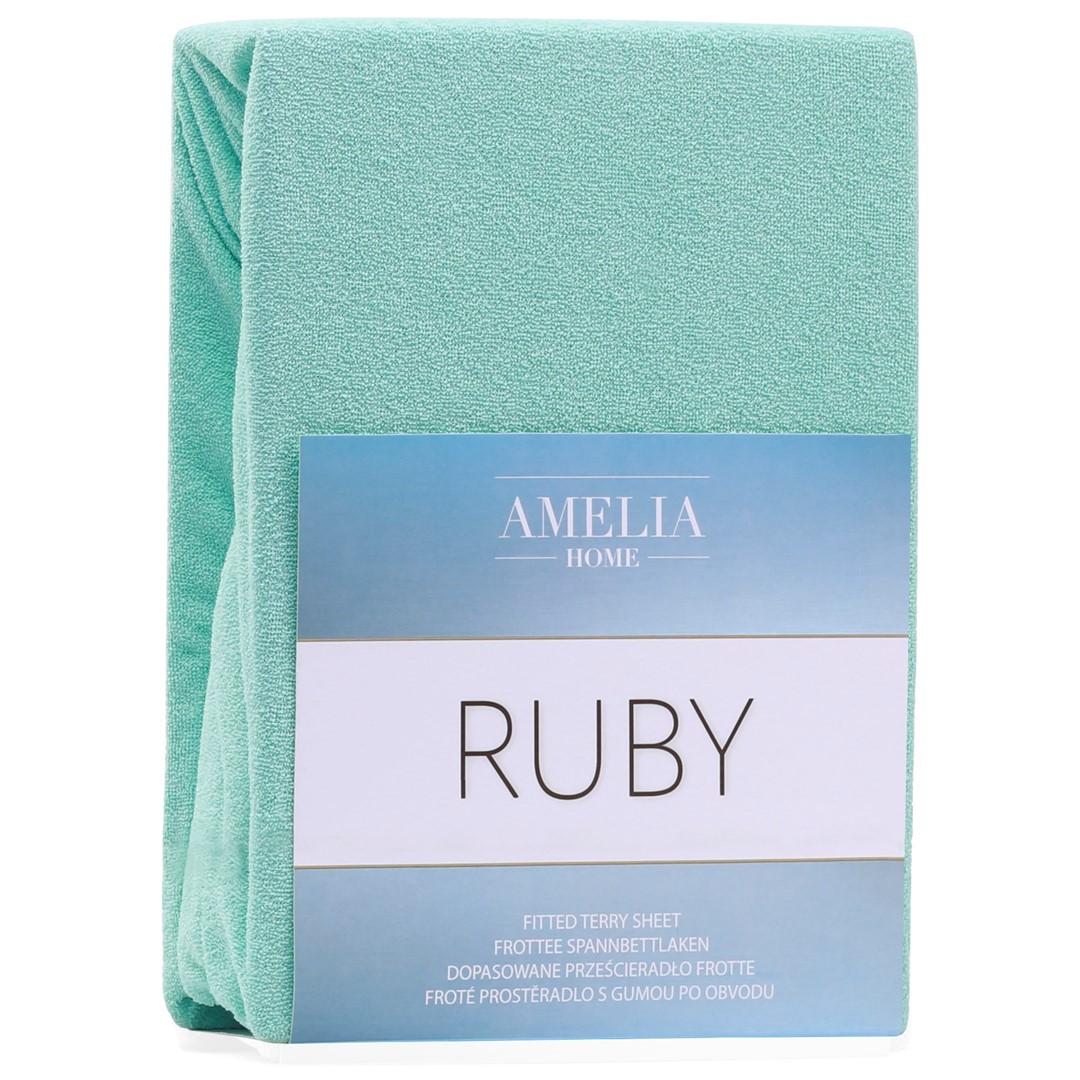 Amelia Home RUBY faconlagen i frotté - mintgrøn, 160-180×200 cm billede