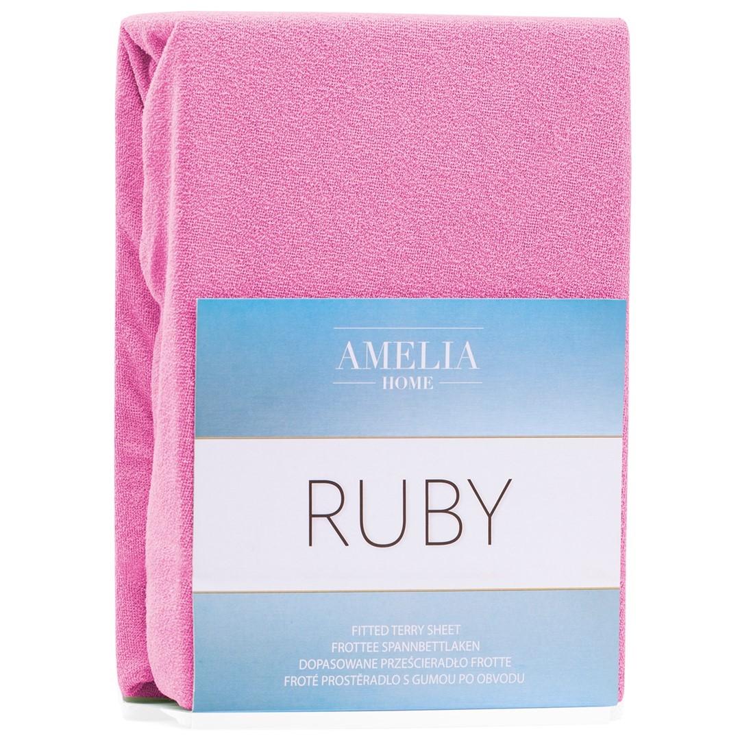 AmeliaHome RUBY faconlagen i frotté - lyserød, 100-120×200 cm billede