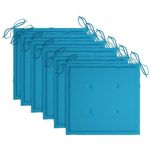 Foldbare havestole 6 stk. med hynder massivt teaktræ