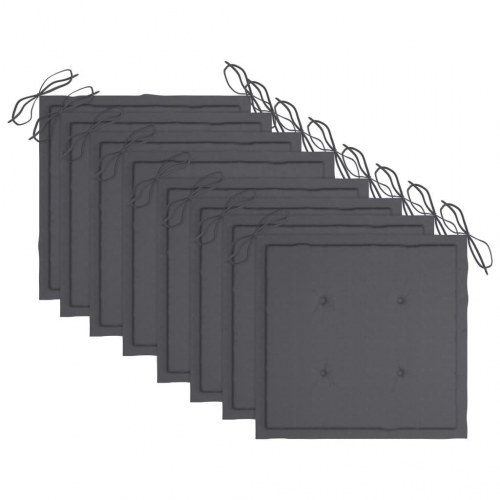 Foldbare havestole 8 stk. med hynder massivt teaktræ