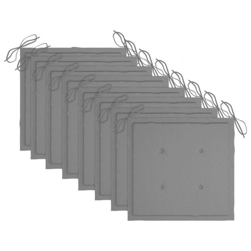 Foldbare havestole 8 stk. med hynder massivt teaktræ