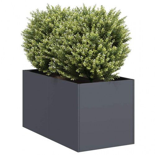 Plantekasse 40×80×40 cm i koldvalset stål - antracitgrå