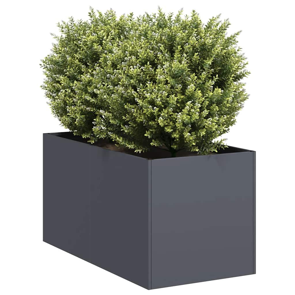 Plantekasse 40x80x40 cm koldvalset stål antracitgrå billede