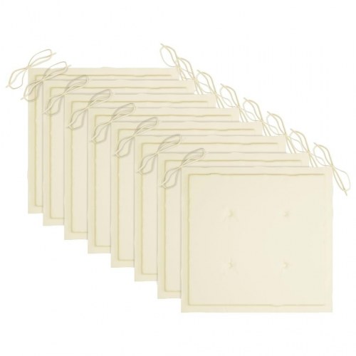 Foldbare havestole 8 stk. med hynder massivt teaktræ