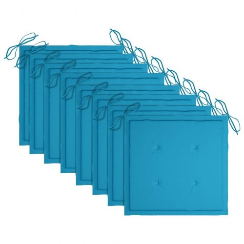 Foldbare havestole 8 stk. med hynder massivt teaktræ