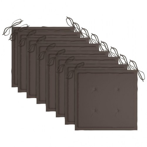 Foldbare havestole 8 stk. med hynder massivt teaktræ