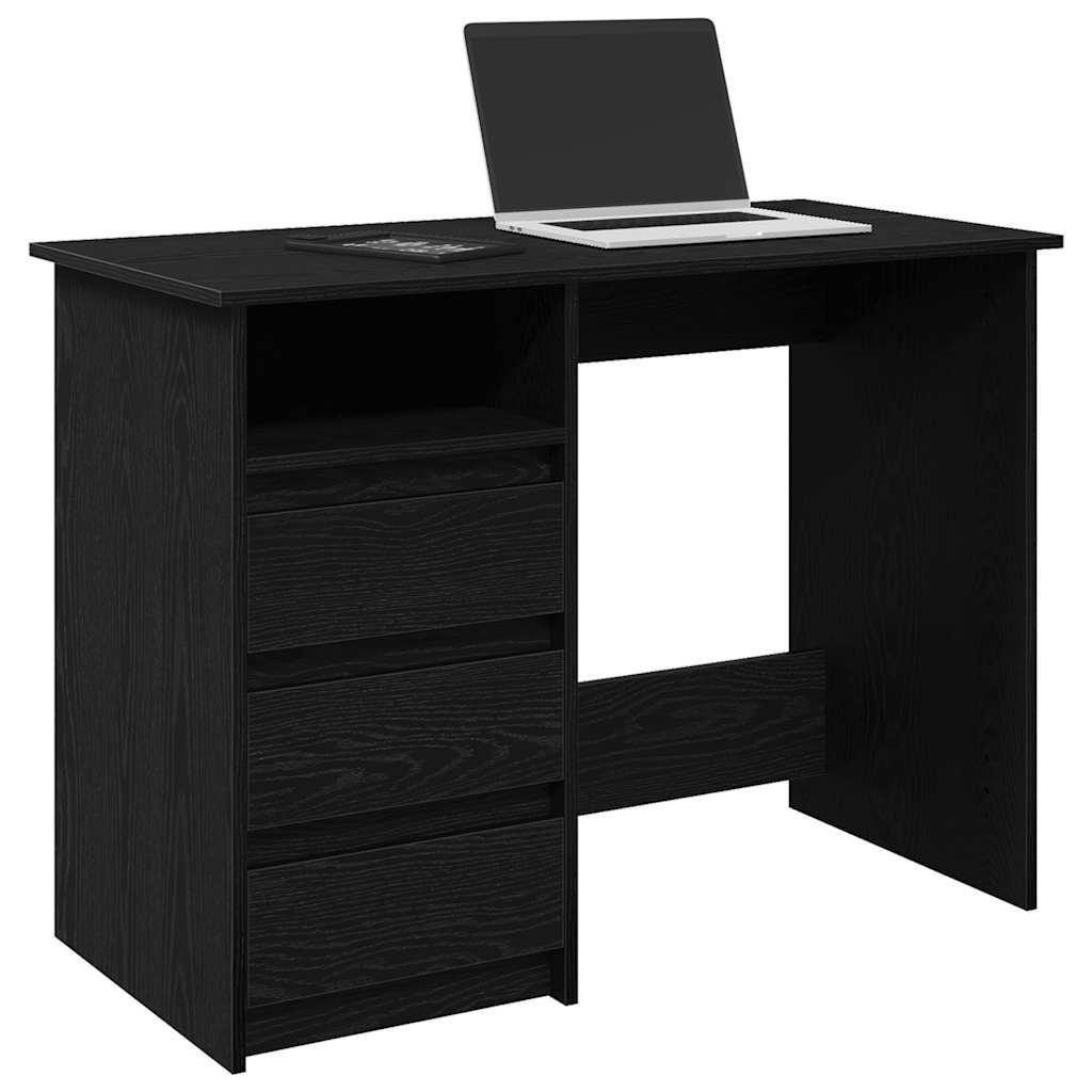 Skrivebord 102x50x75 cm konstrueret træ sort billede