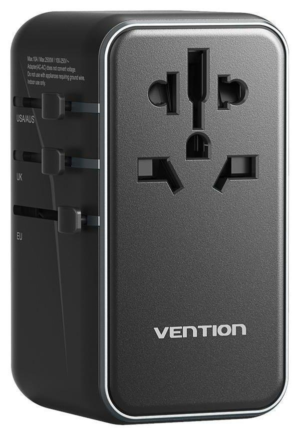 Vention rejseadapter med 100 W oplader - 1x USB-A, 3x USB-C billede