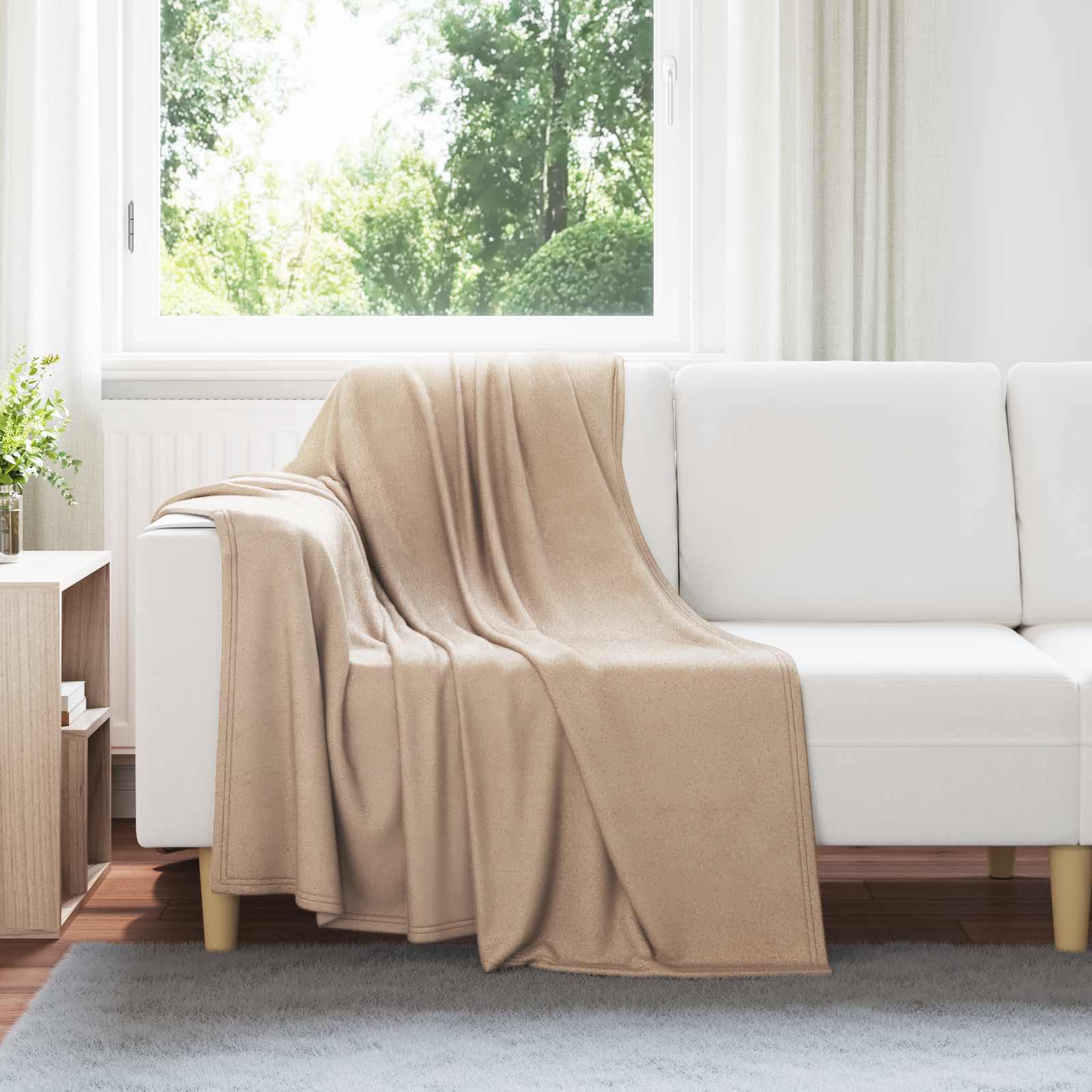 Kastetæpper 6 stk Camel 170 x 130 cm Fleece billede