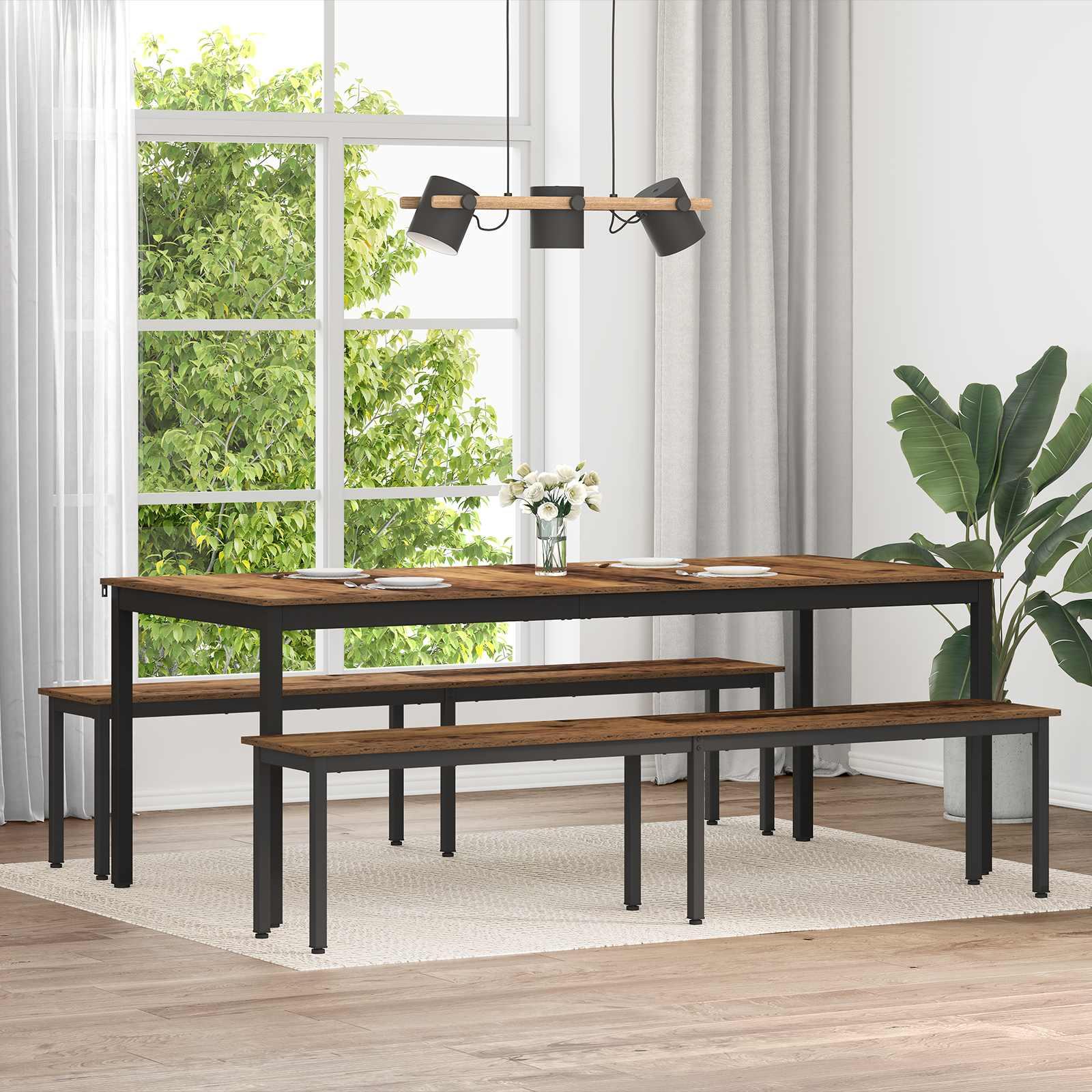 Bænk Gammelt træ 200 x 35 x 45 cm Konstrueret træ billede