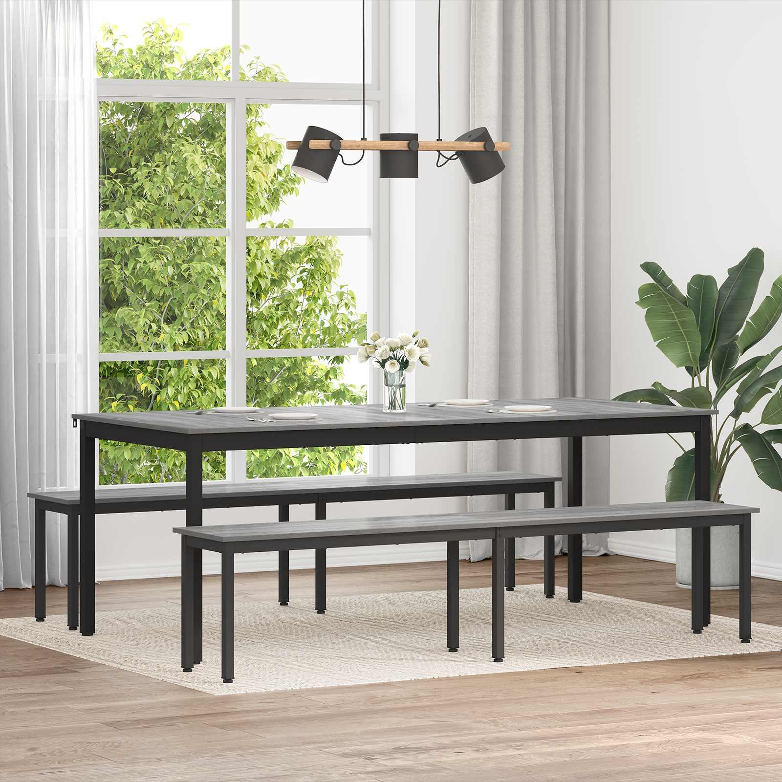 Bænk Grå Sonoma 200 x 35 x 45 cm Konstrueret træ billede