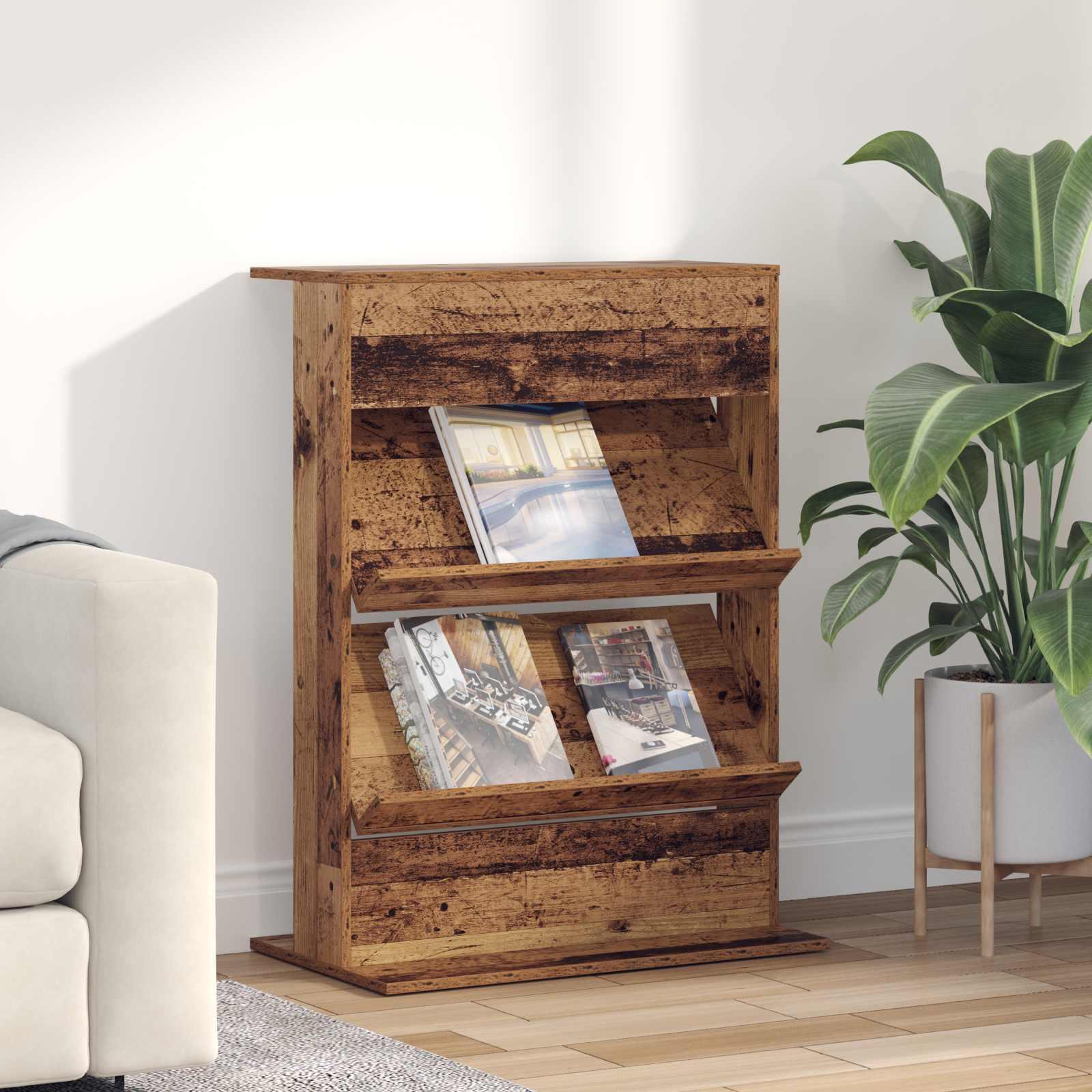 Magasin Rack Gammelt træ 70 x 41 x 96 cm Konstrueret træ billede