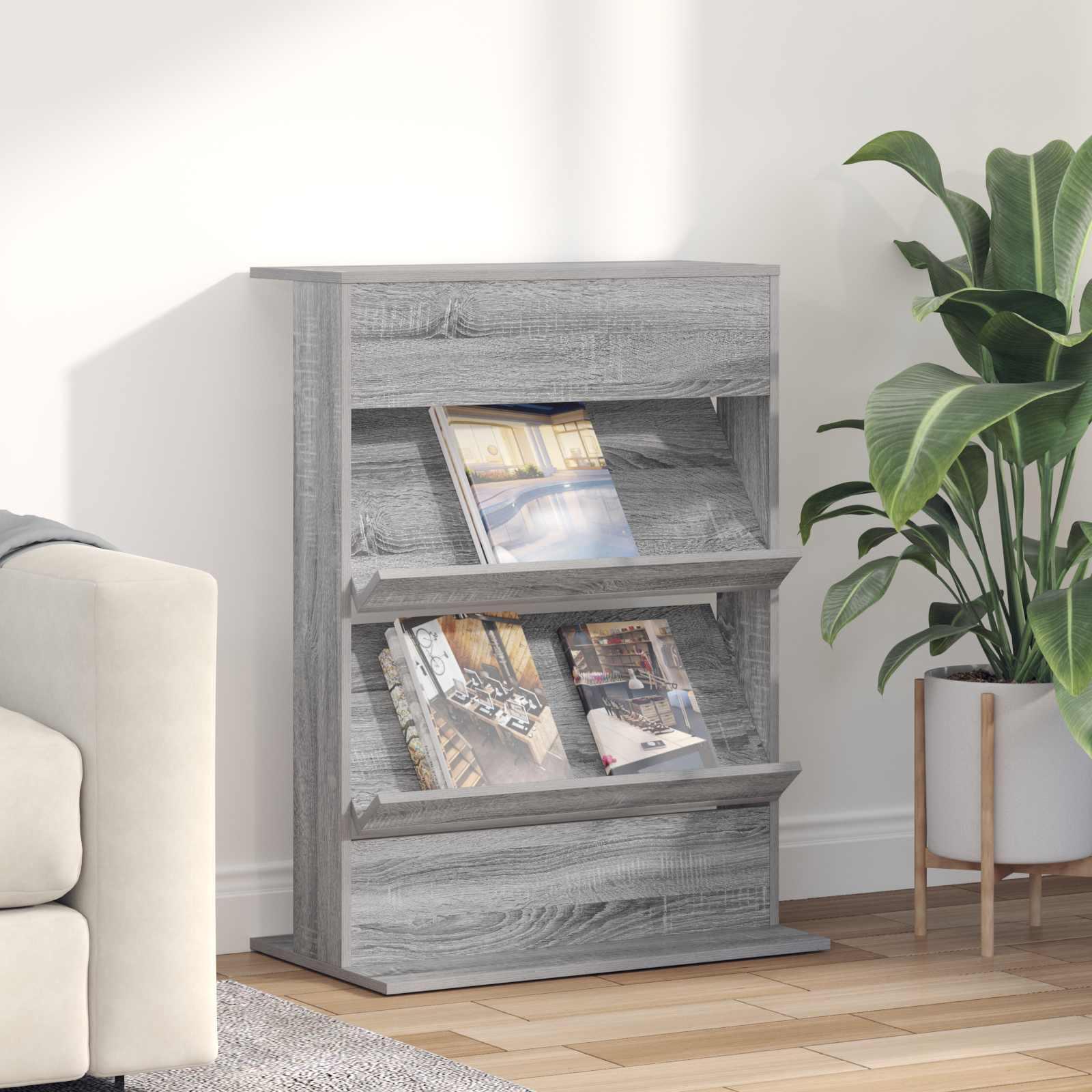 Magasin Rack Grå Sonoma 70 x 41 x 96 cm Konstrueret træ billede