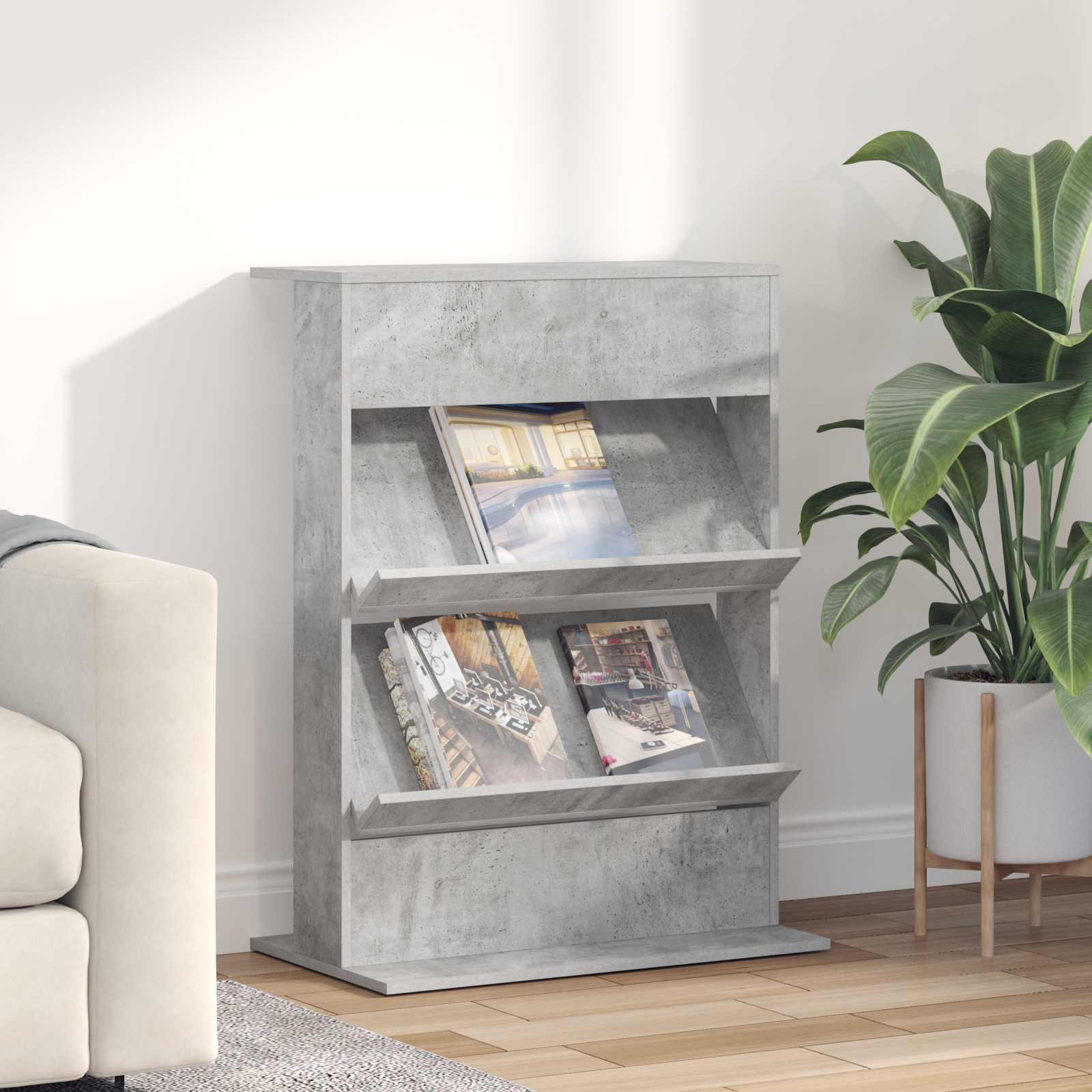 Magasin Rack Beton Grå 70 x 41 x 96 cm Konstrueret træ billede