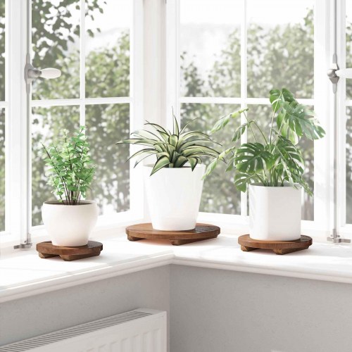 Plante Stool 3 stk Brun Mahogni Træ