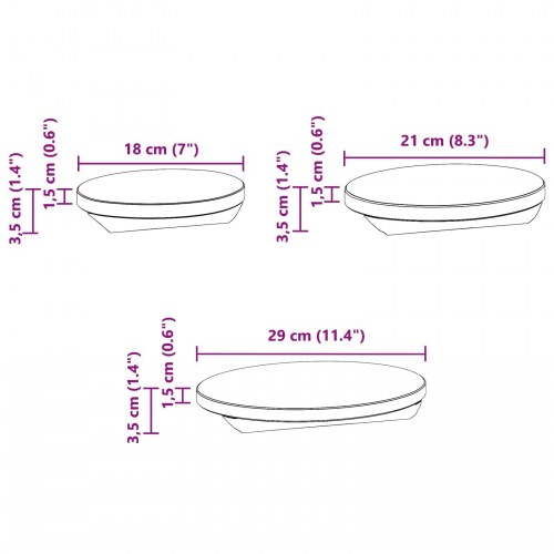 Plante Stool 3 stk Brun Mahogni Træ